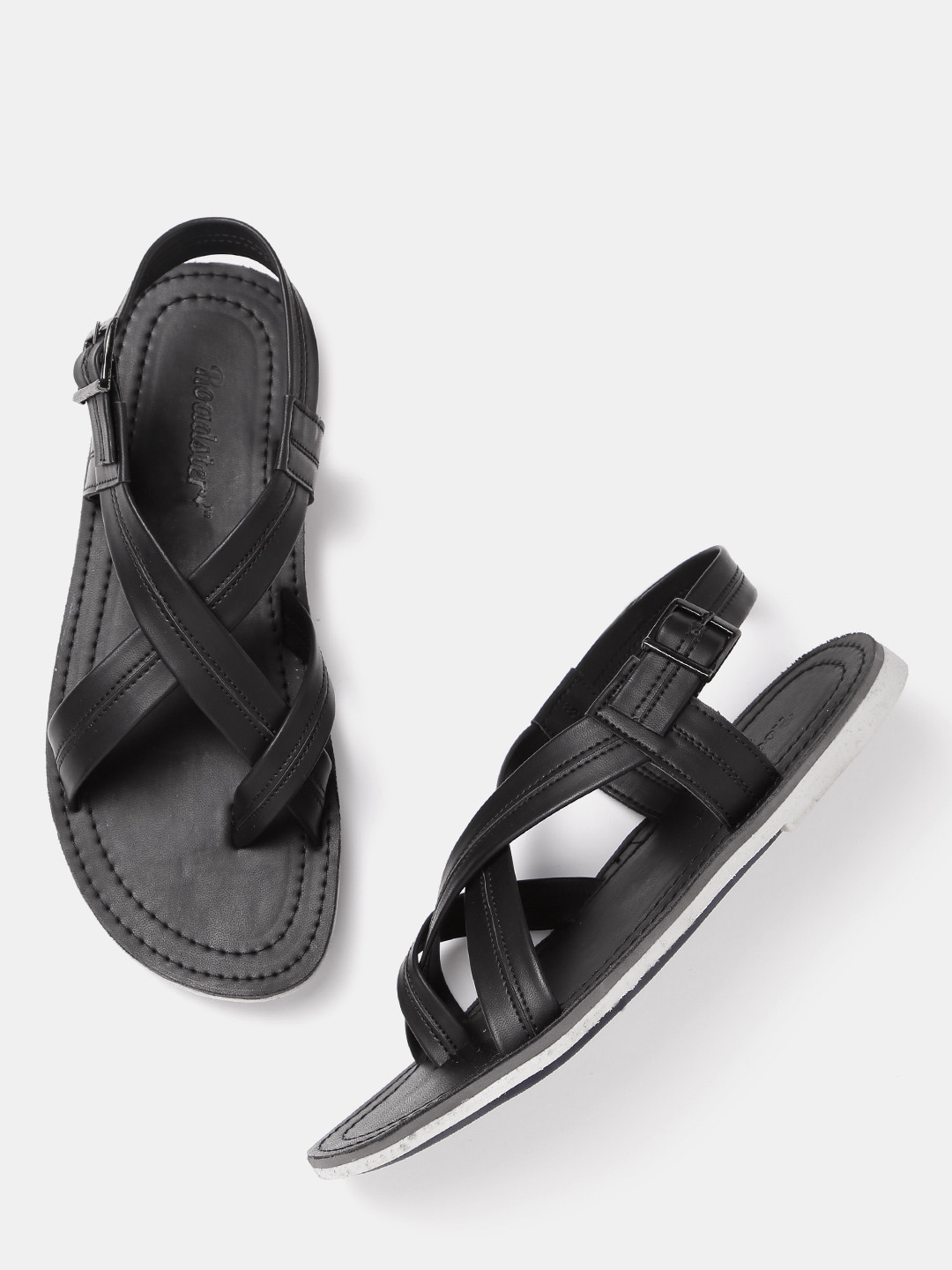 Buy Roadster Men Black Comfort Sandals 