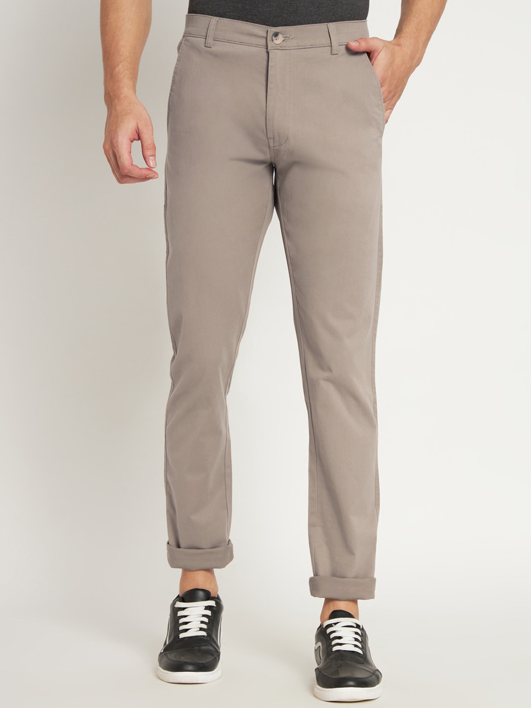RAGZO Men Slim Fit Low-Rise Cotton Trousers