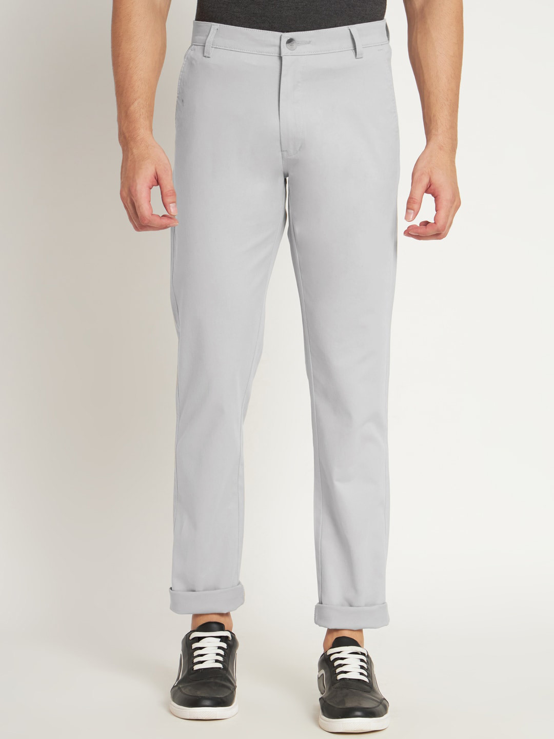RAGZO Men Slim Fit Low-Rise Cotton Trousers