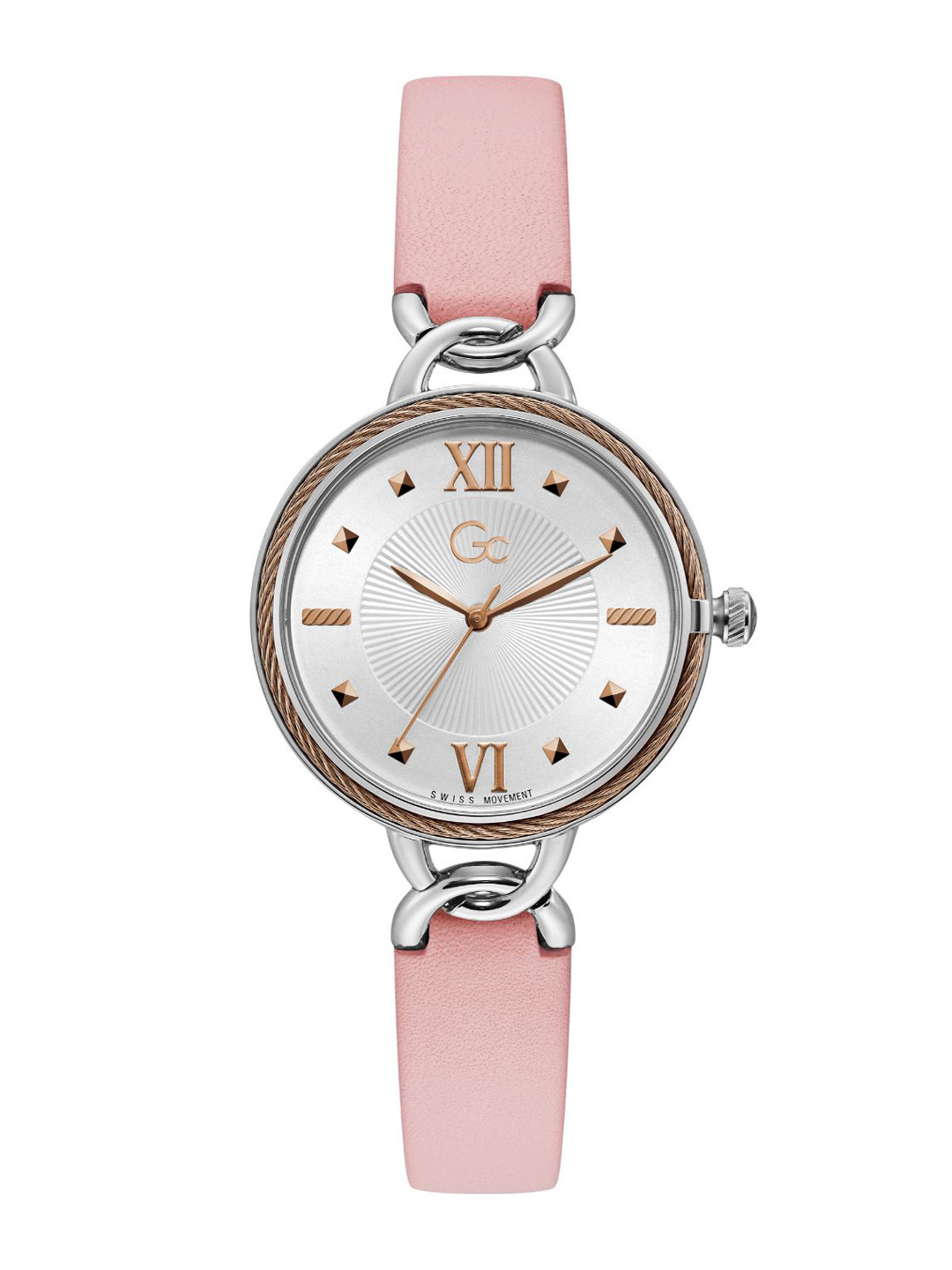 GC GUESS COLLECTION CableTwist Silver Round Dial Women Quartz Analog Watch - Y49005L1MF