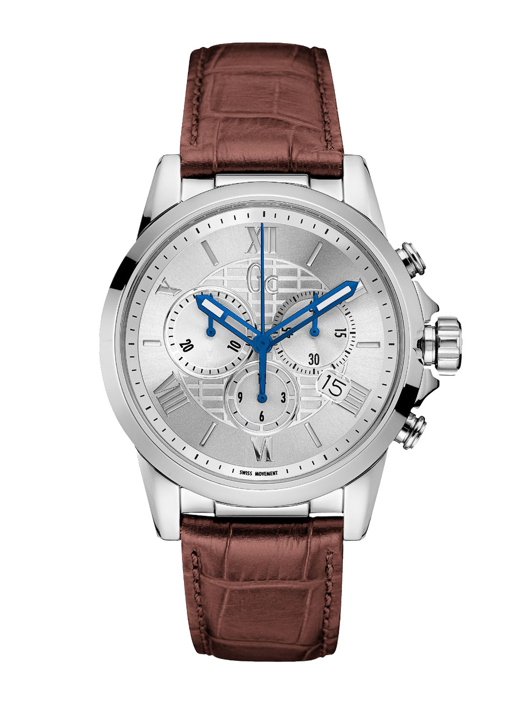 GC GUESS COLLECTION Esquire Silver Round Dial Men Quartz Analog Watch - Y08005G1