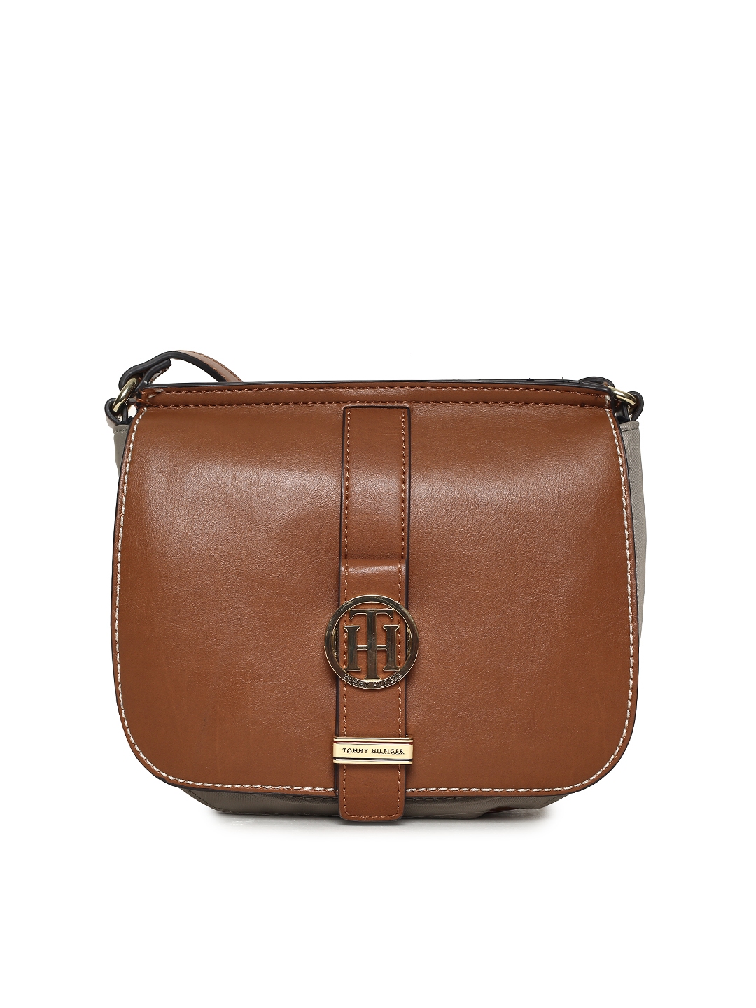 tommy hilfiger brown leather bag