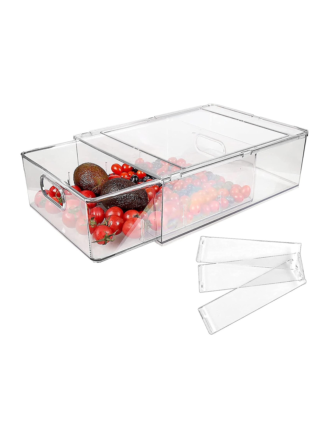 Buy HOUSE OF QUIRK Transparent Stackable Fridge Drawer Organizer Large 6 L  - Organisers for Unisex 24472578