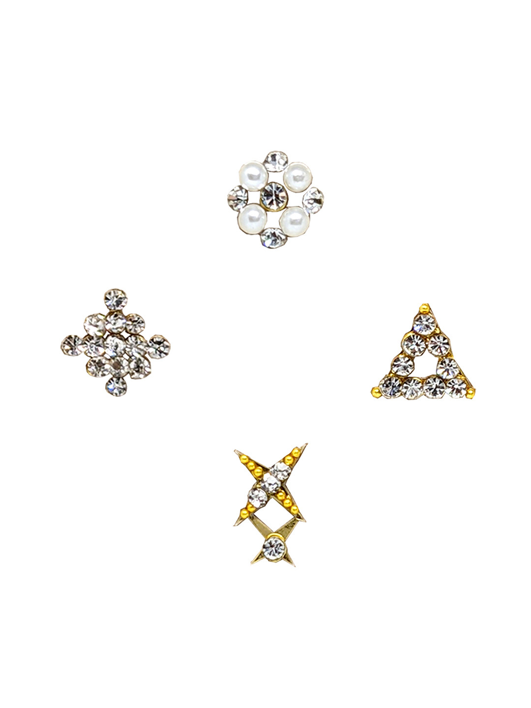 Comet Busters 4 Pcs Nose Studs Stick On's Self Adhesive Fake Nose Studs Bindi's