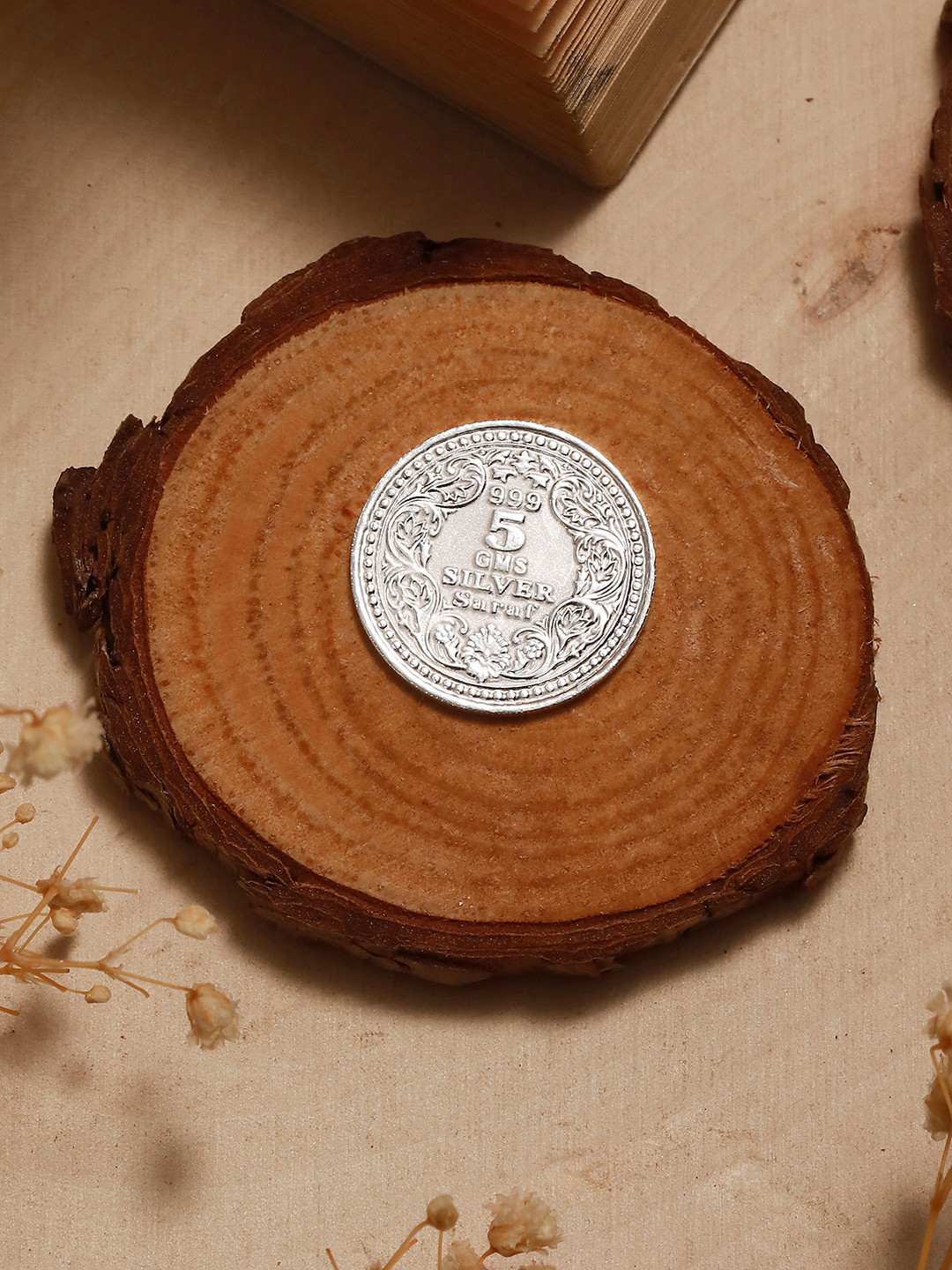 Saraf RS Jewellery Maa laxmi & Lord Ganesha 5 Gram 999 Round Silver Coin