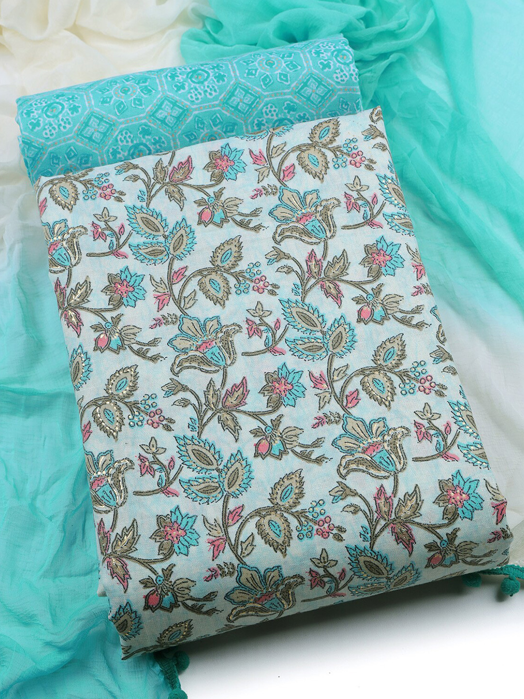 Sun Fashion And Lifestyle Floral Printed Unstitched Dress Material