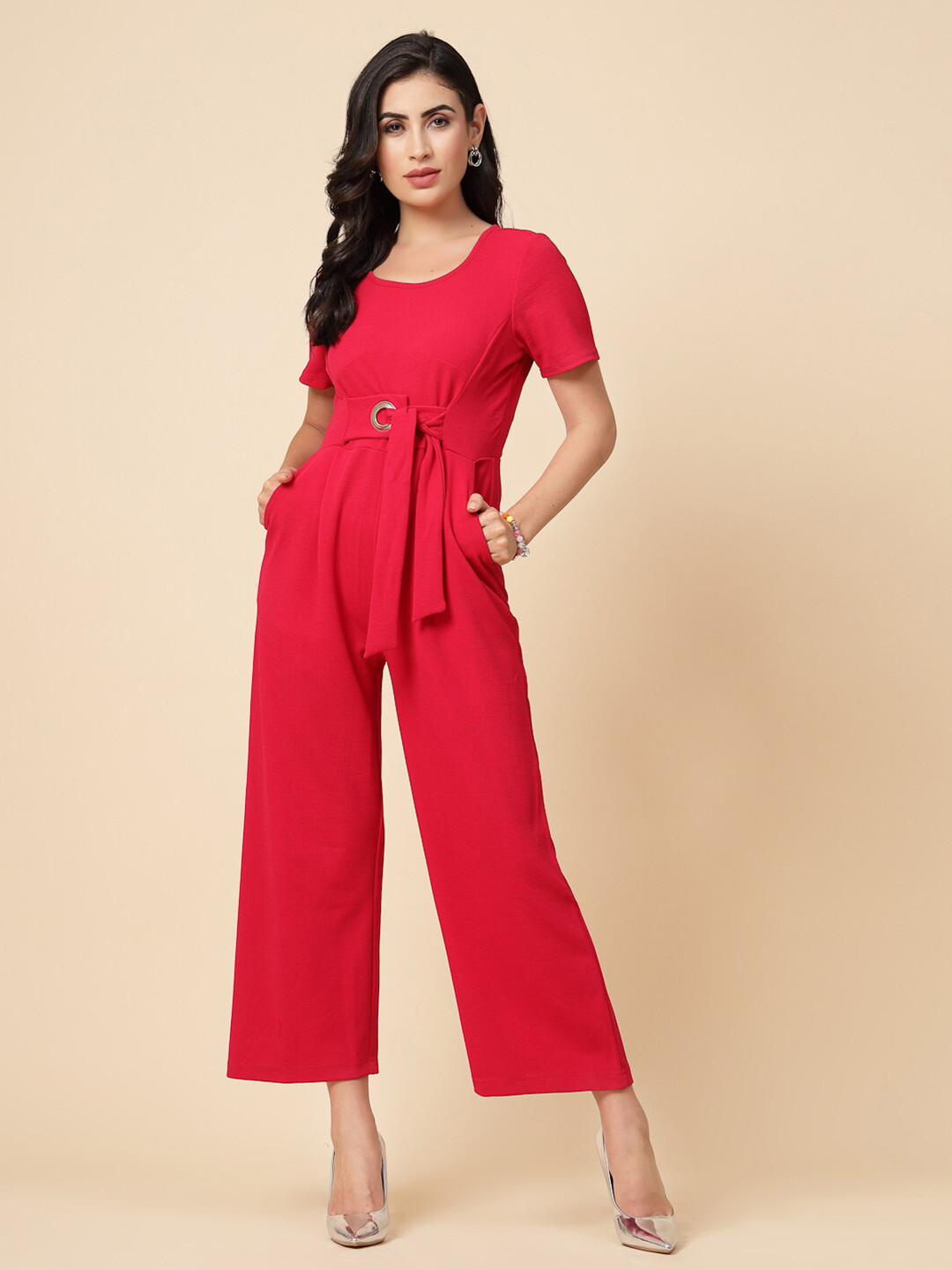 Gipsy Round Neck Short Sleeves Basic Jumpsuit
