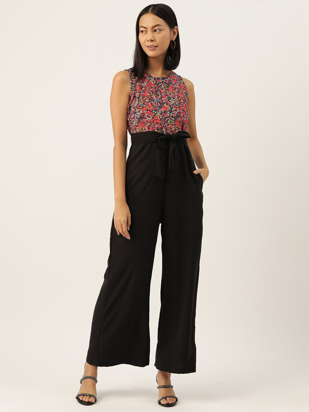 Sleek Italia Printed Basic Jumpsuit