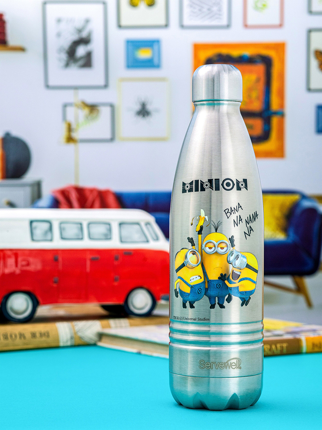 Servewell Indus Steel Cartoon Characters Stainless Steel Double Wall Vacuum Flask - 750ml