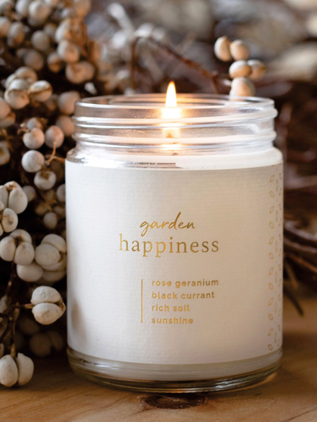 Aromatic Fables Garden Happiness Scented 1 Wick Rose Solid Round Regular Jar Candles