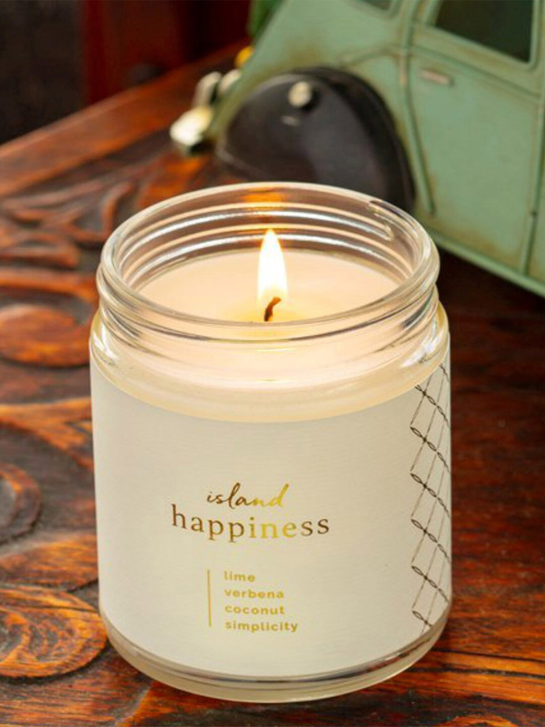 Aromatic Fables Island Happiness Scented 1 Wick Lime Solid Round Regular Jar Candles