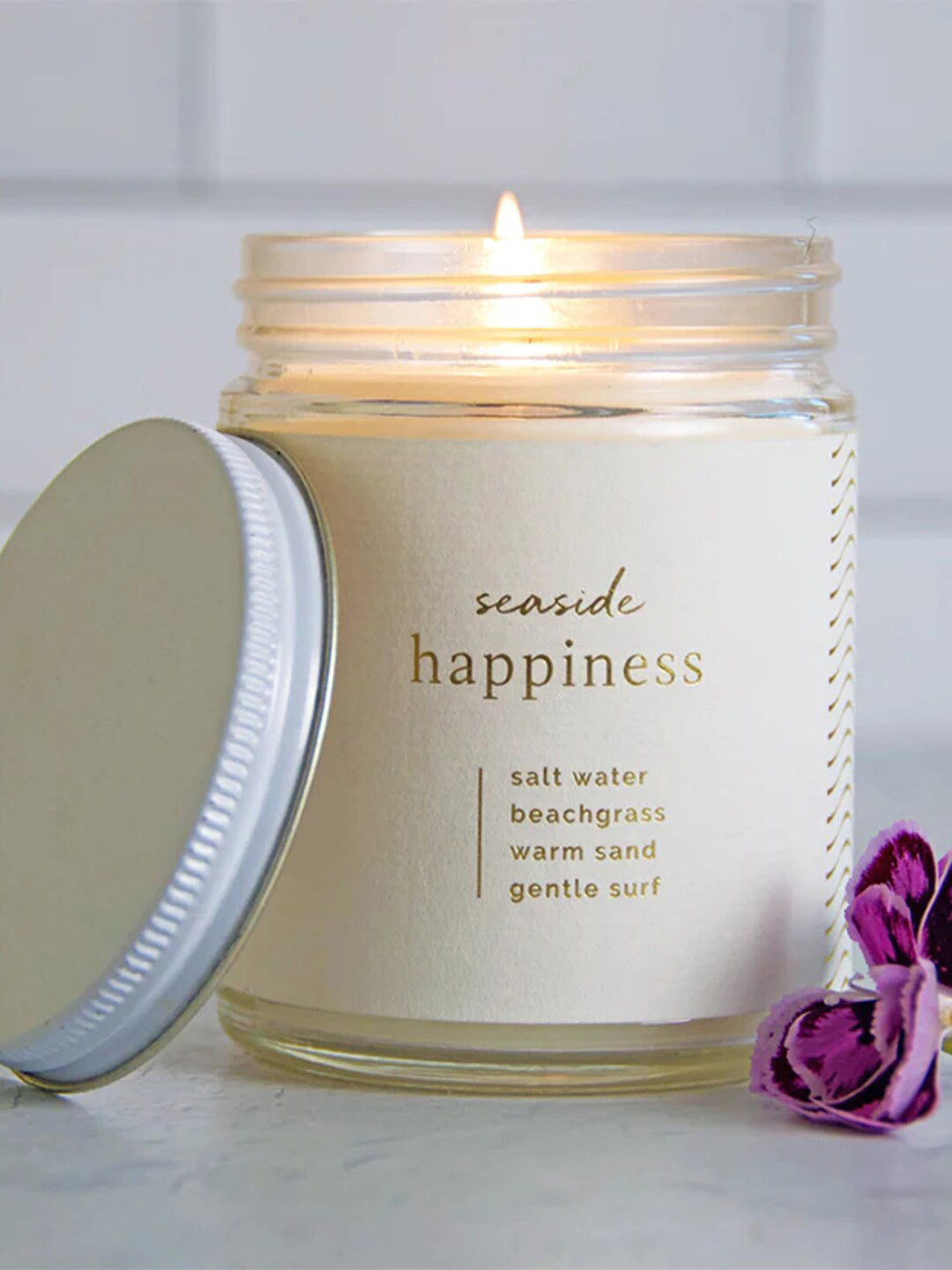 Aromatic Fables Seaside Happiness 1 Wick Ocean Breeze Solid Round Regular Jar Candles