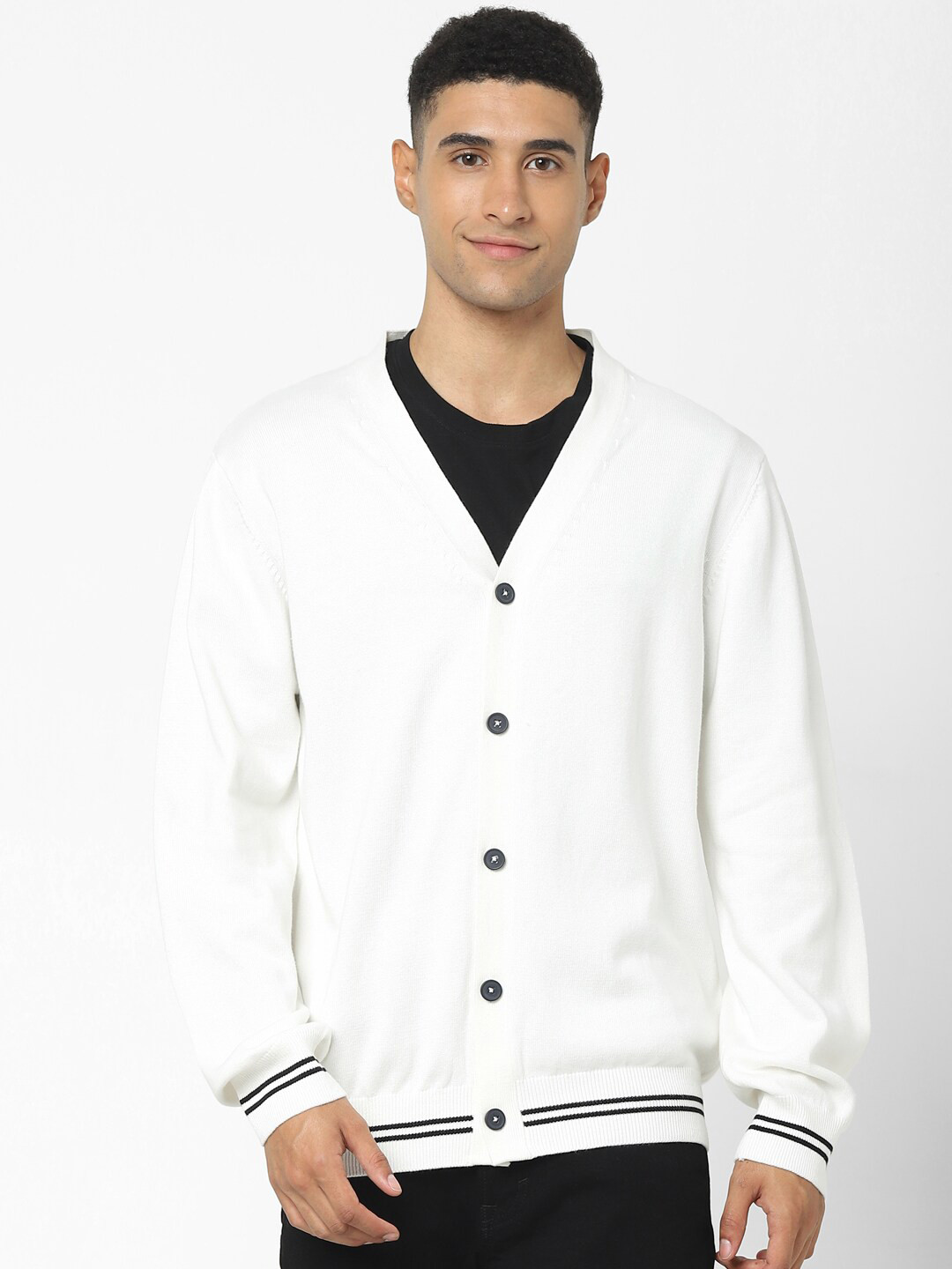 Celio V-Neck Cotton Cardigan Sweater