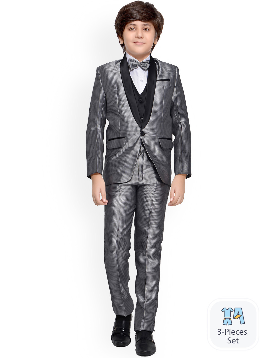 BAESD Boys Printed Tuxedo 5-Piece Party Suit