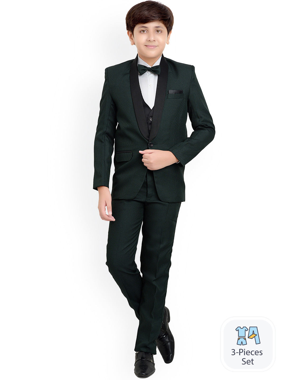 BAESD Boys 4-Piece Textured Suit Set