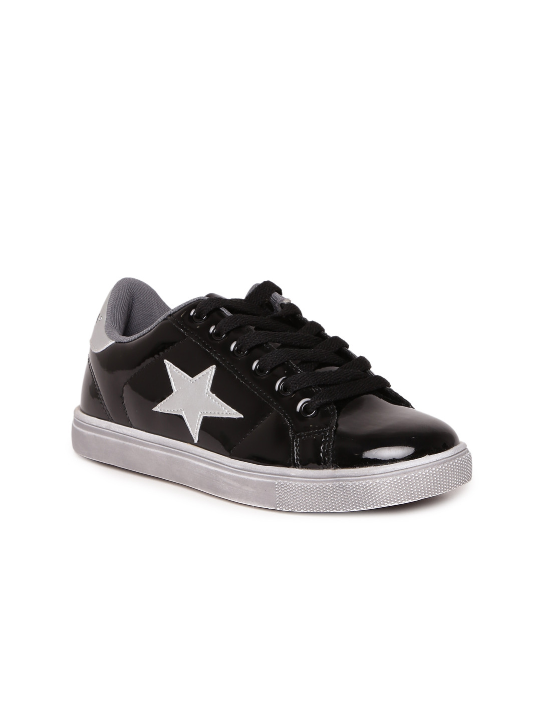 Buy Vero Moda Women Black Glossy Sneakers - Casual Shoes for Women 2448300  | Myntra