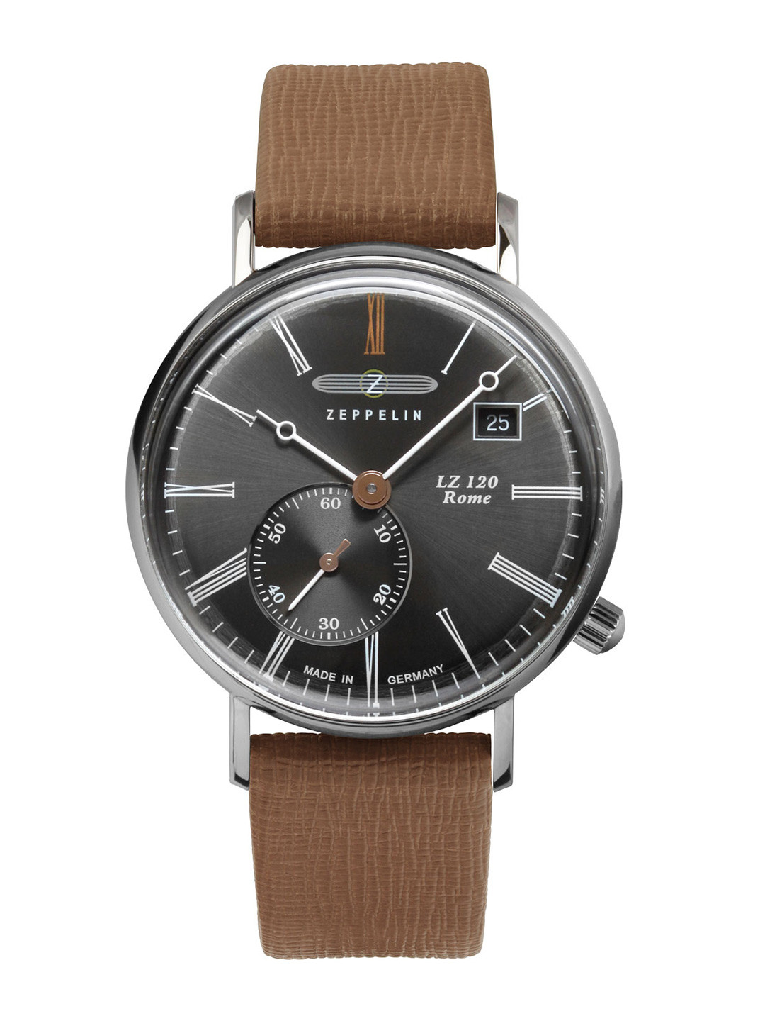 ZEPPELIN Women Grey Mother of Pearl Dial & Brown Leather Textured Straps Analogue Watch 71352
