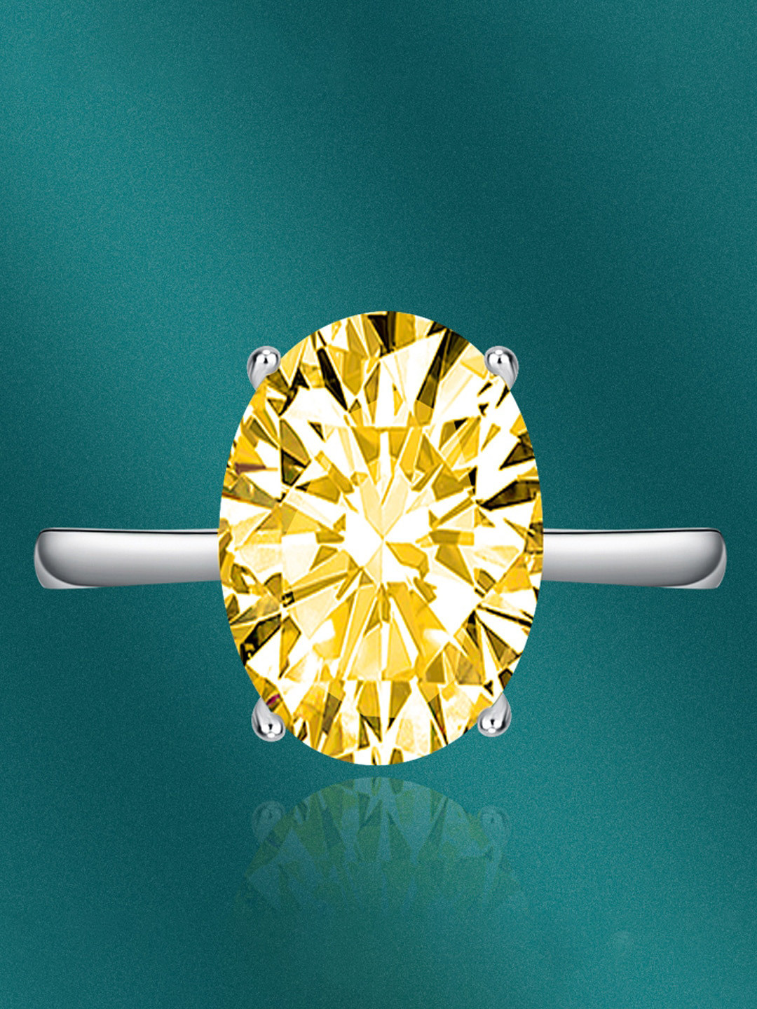 Designs & You Silver-Plated American Diamond Crushed Ice Cut Finger Ring