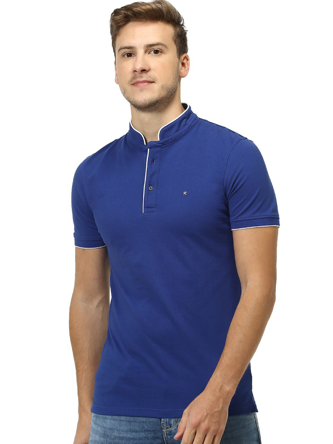 Celio Slim Fit Henley Neck Cotton Casual T-Shirt