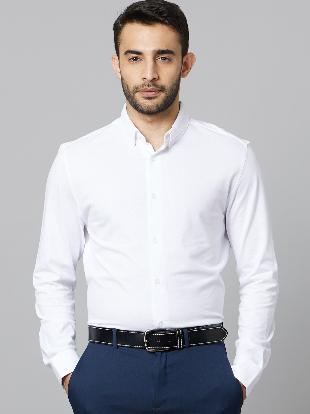 Celio Button Down Collar Cotton Opaque Casual Shirt