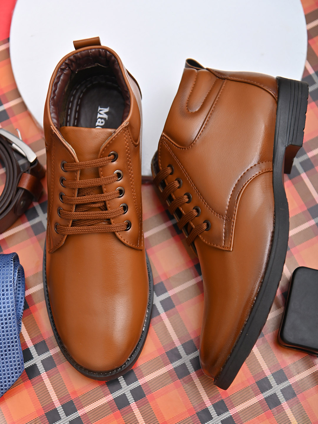 Mactree Men Tan Derby Shoes