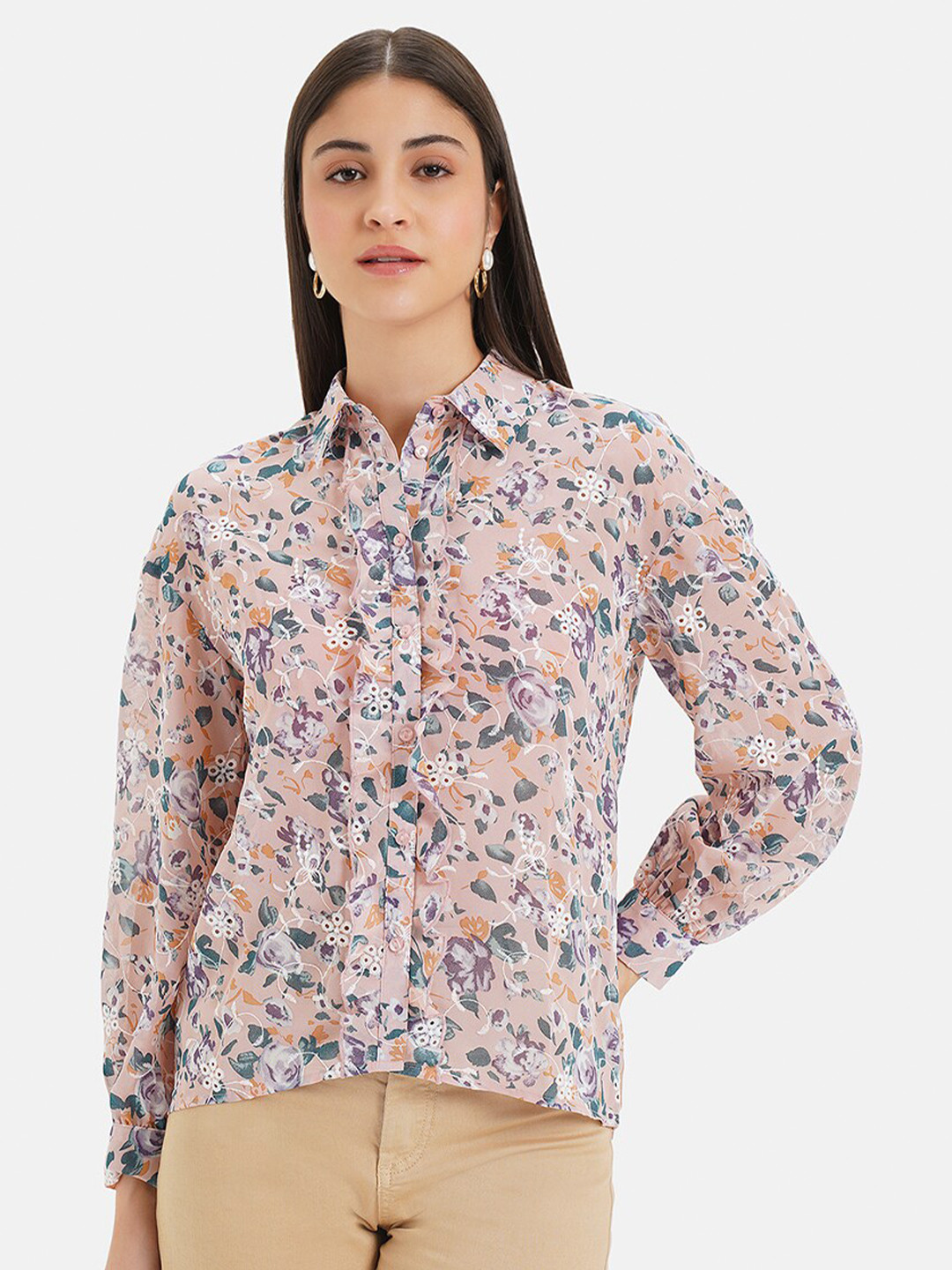 Kazo Relaxed Floral Printed Casual Shirt