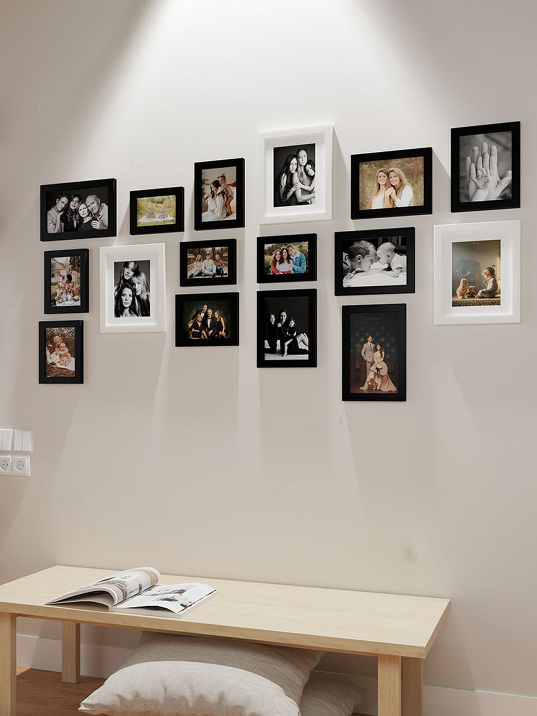 Art Street White & Black 16 Pieces Wooden Photo Frame