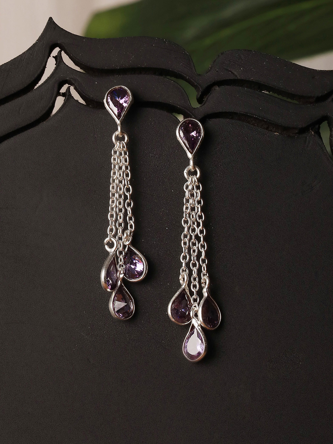 Saraf RS Jewellery Silver-Plated Classic Drop Earrings