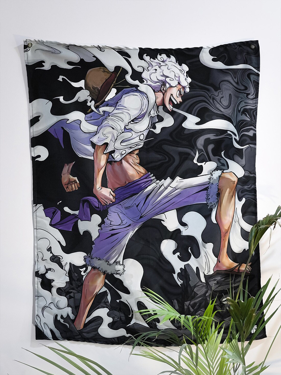 COMICSENSE Lavender Coloured & Grey Anime Inspired Gear Five Printed Tapestry
