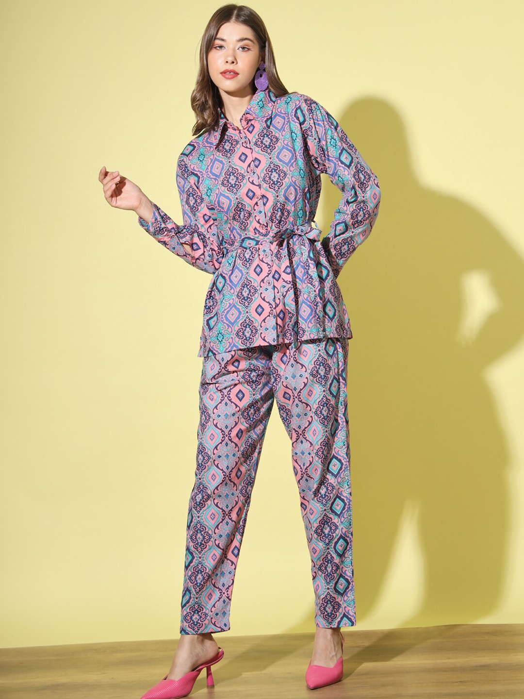 SEPHANI Printed Pure Cotton Shirt With Trouser Co Ords - Co Ords for Women 24491118 | Myntra