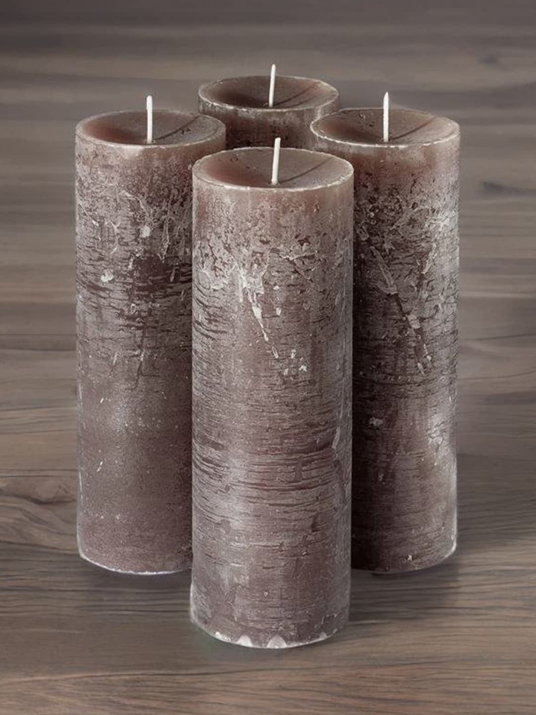 Aromatic Fables Rustic 4Pcs Scented 1 Wick Coffee Solid Geometric Regular Pillar Candles