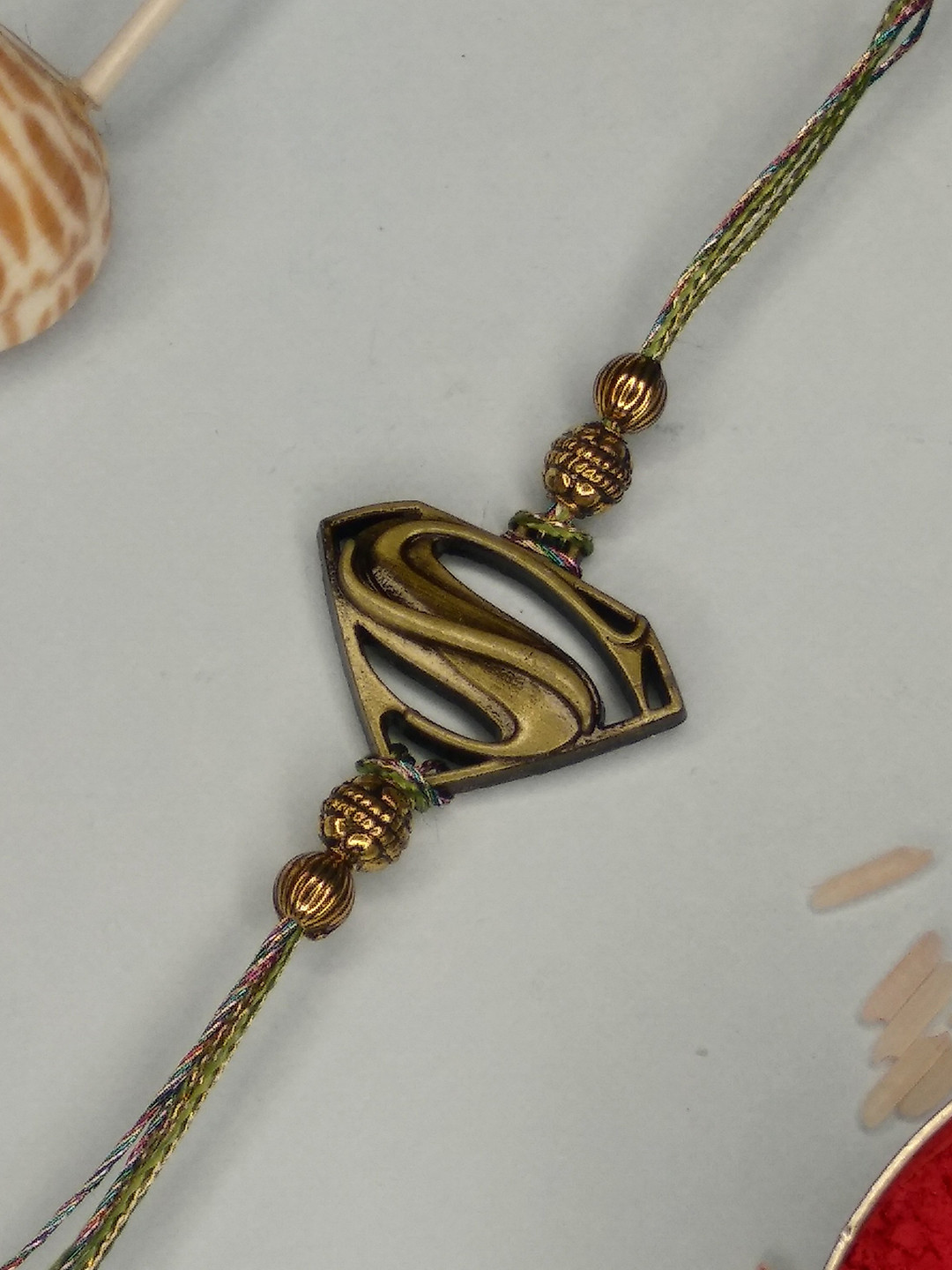 CRAYTON Superman Logo Charm Rakhi