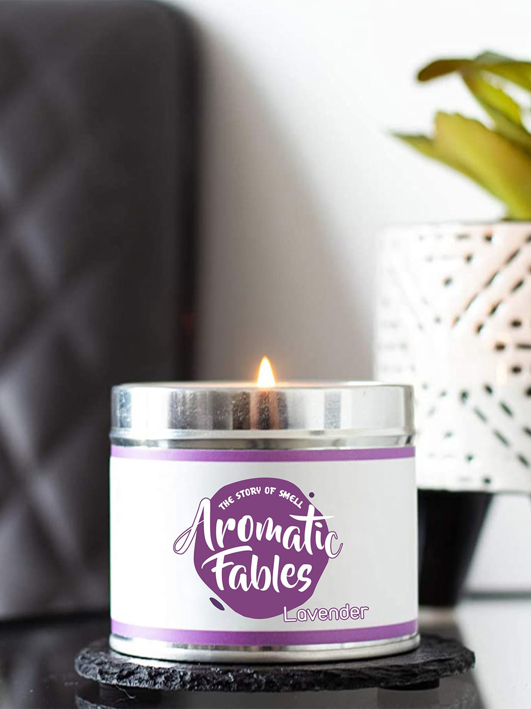 Aromatic Fables Tin Jar Candle Scented 1 Wick Lavender Solid Round Regular Candles