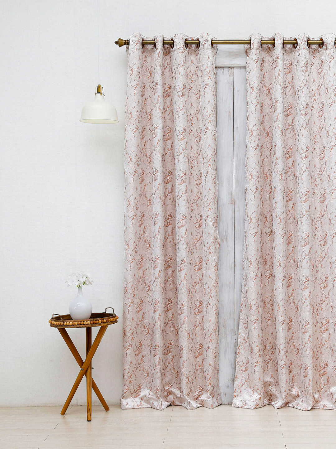 Ariana Rust & White Room Darkening Door Curtain