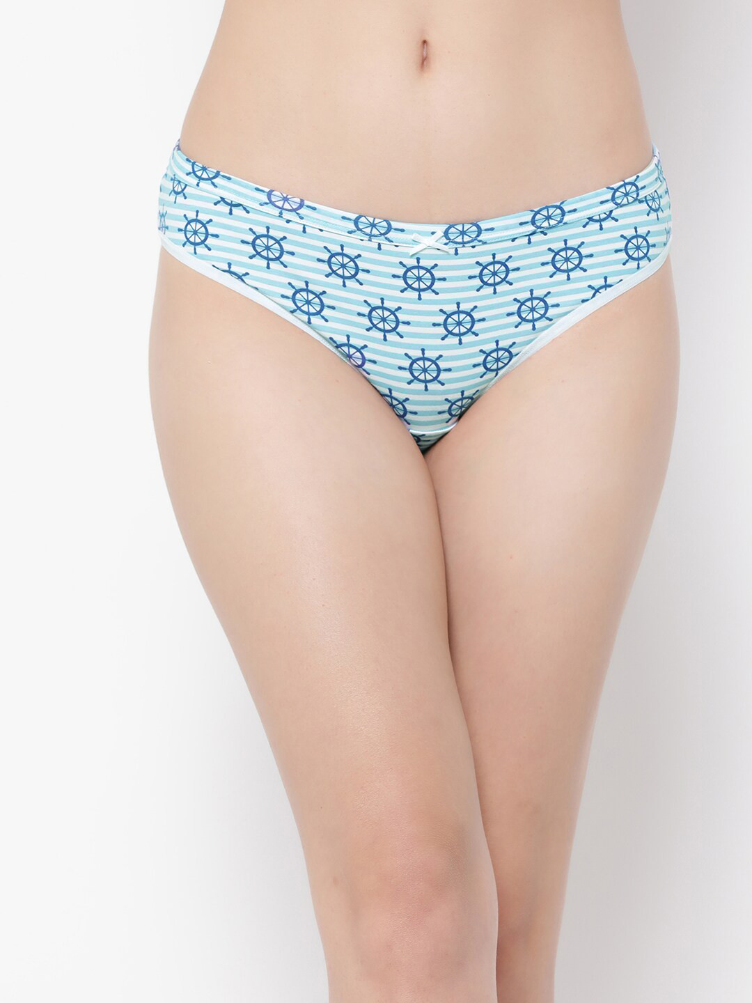 Clovia Blue Printed Pure Cotton Basic Briefs PN3529P03S