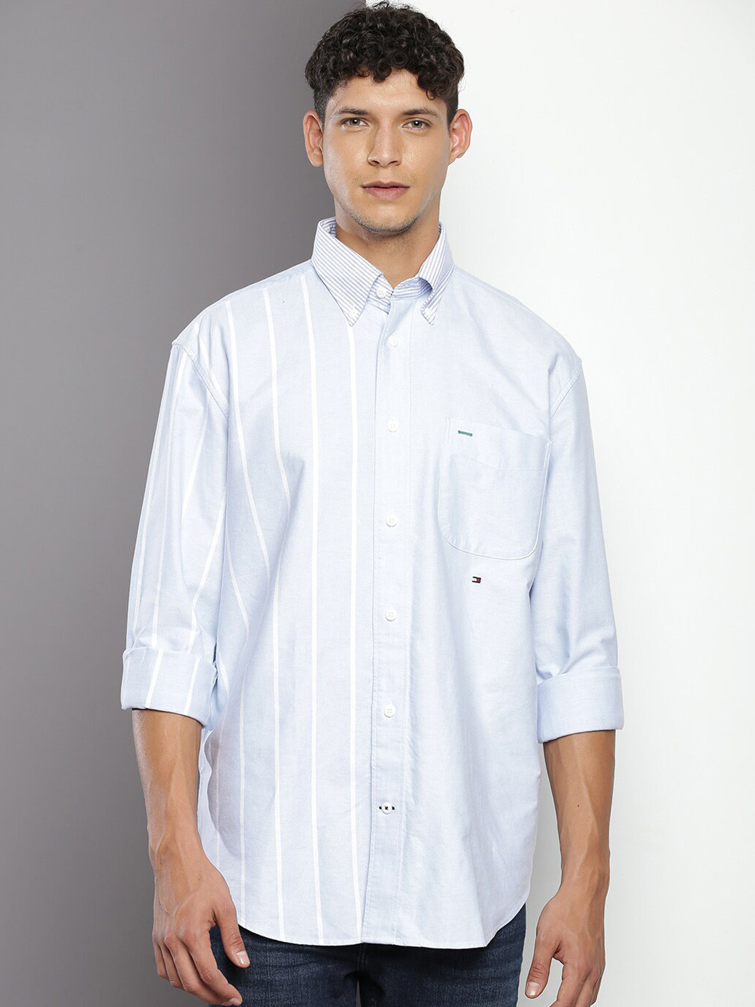 Tommy Hilfiger Boxy Opaque Striped Casual Shirt