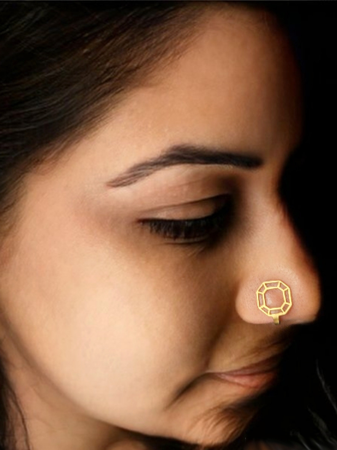 Goldnera Line Art Charm Brass Nosepin