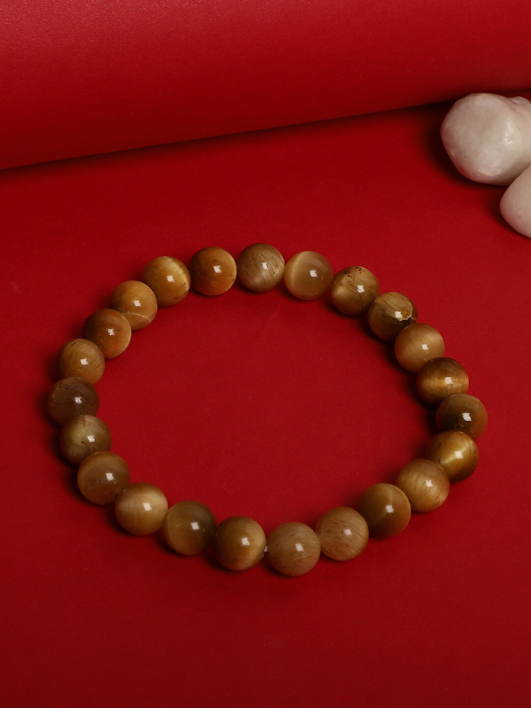 TAG 7 Women Golden Tiger Eye Semi Precious Stone Bracelet