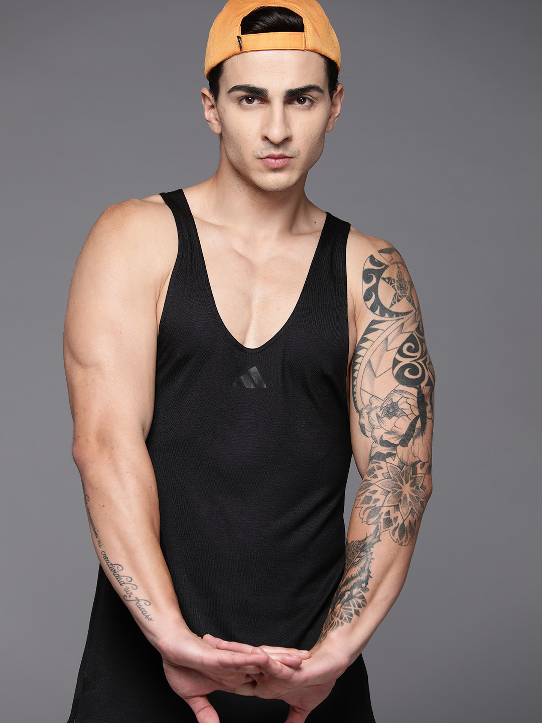 ADIDAS Men Workout Stringer Tank Top Slim Fit Tank Top