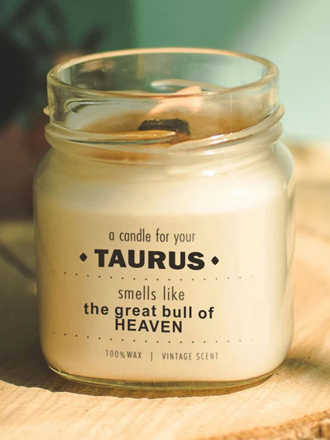 Aromatic Fables Taurus Zodiac 1 Wick Vintage Conversational Round Regular Jar Candles