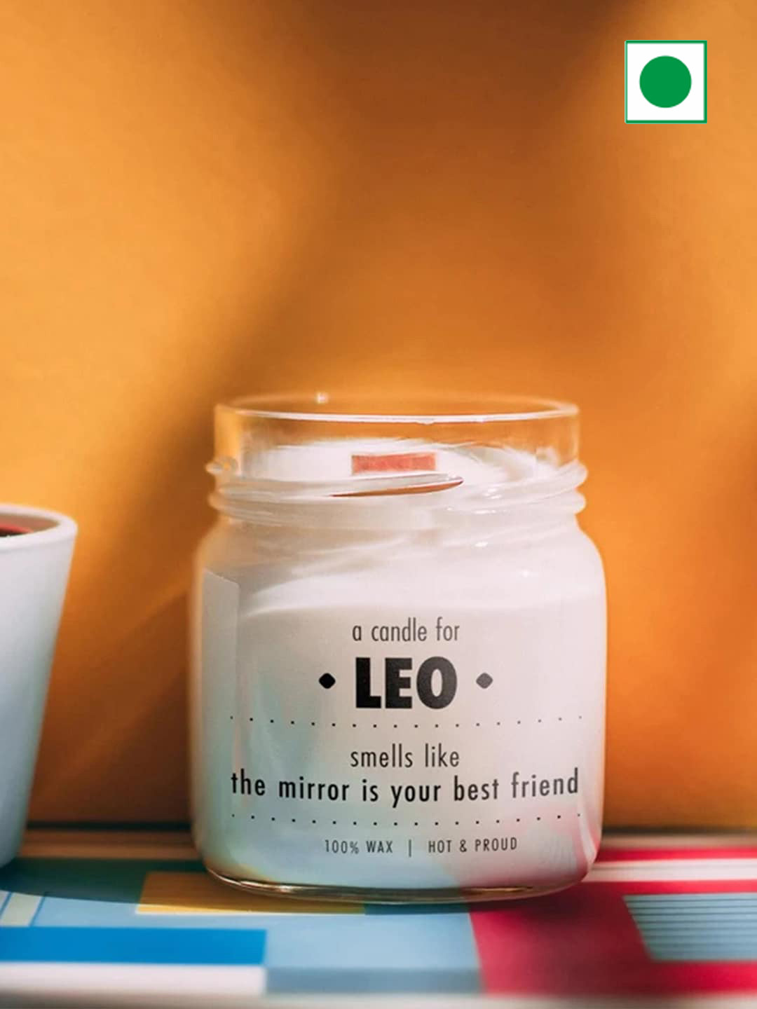 Aromatic Fables Leo Zodiac 1 Wick Hot & Proud Conversational Geometric Regular Jar Candles