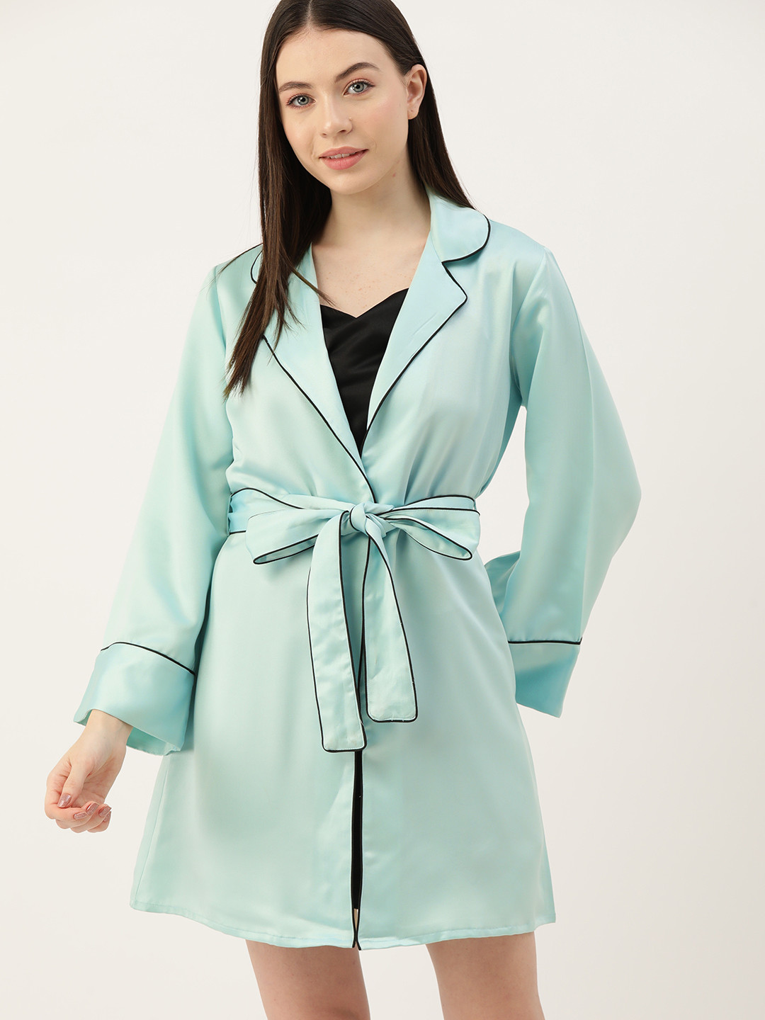 ETC Solid Mini Satin Robe