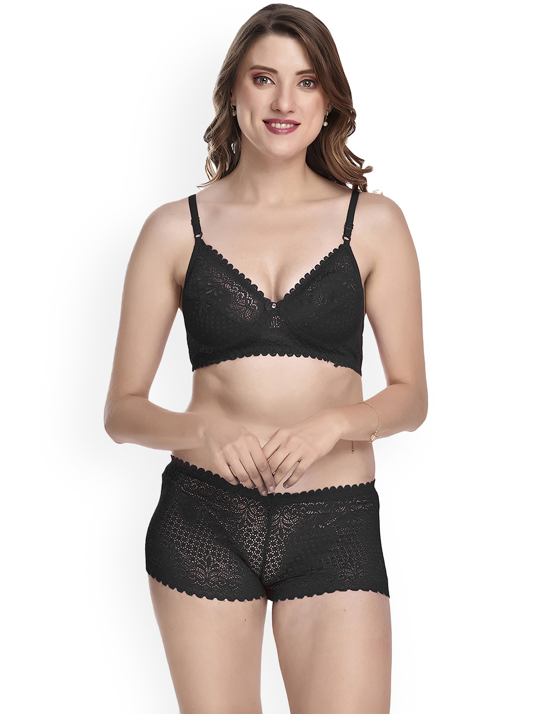 PIBU Laced Cotton Lingerie Set
