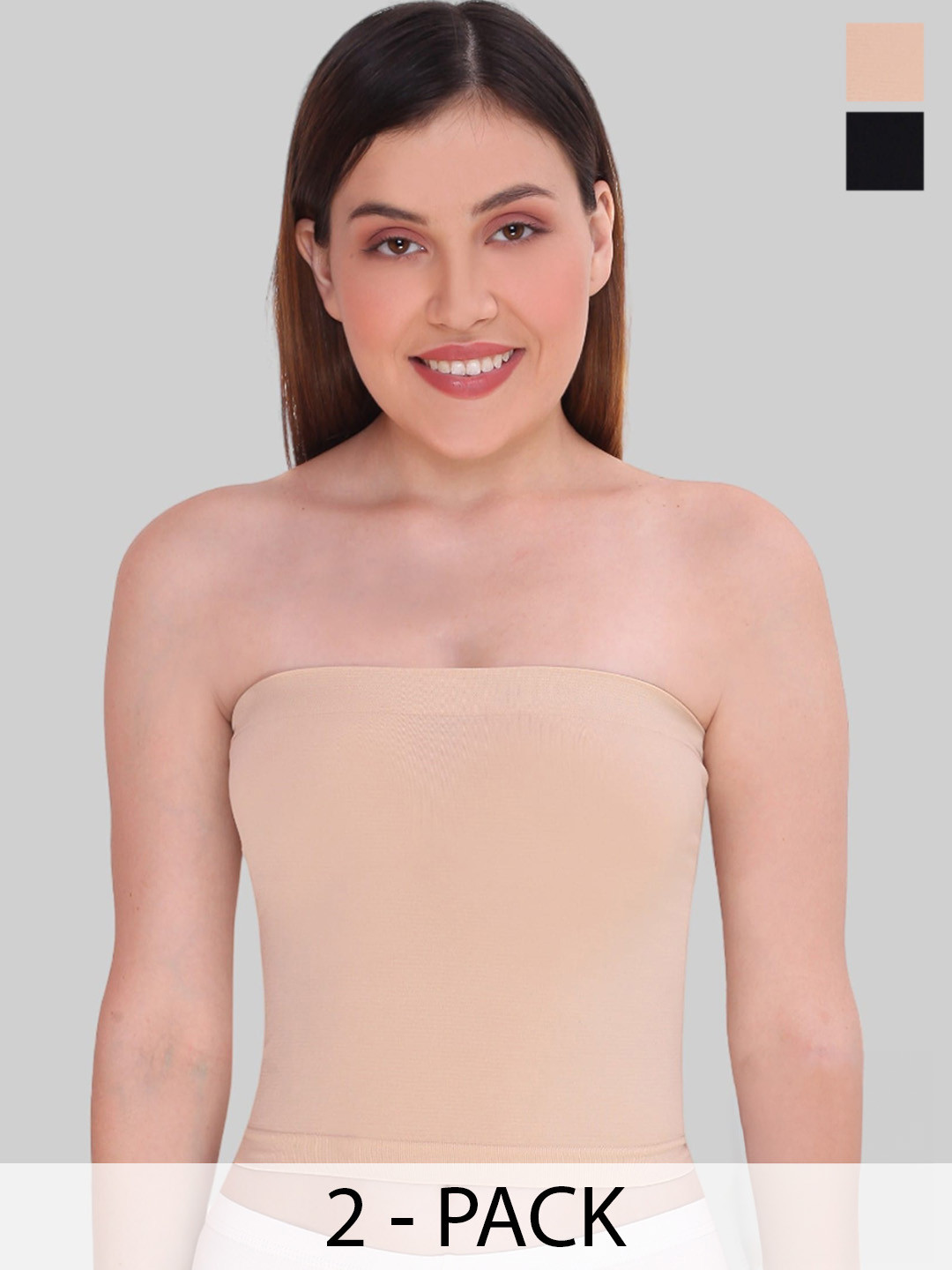 PLUMBURY Pack Of 2 Seamless Tube Camisole
