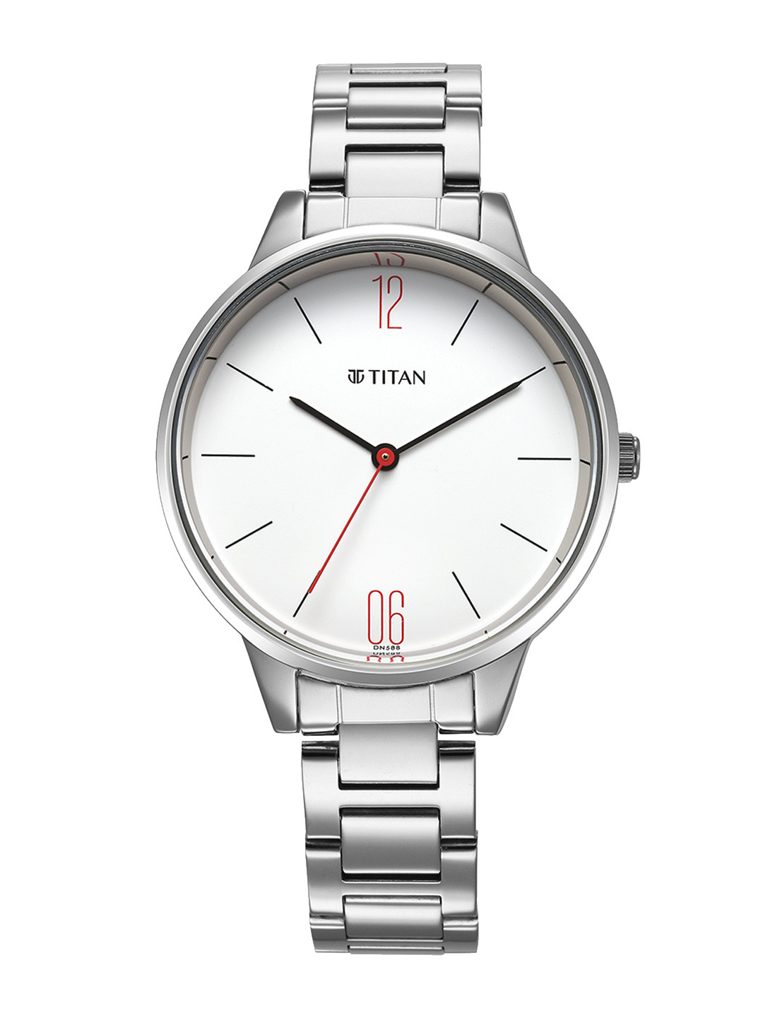 Titan Women Dial & Stainless Steel Bracelet Style Straps Analogue Watch 2648SM09