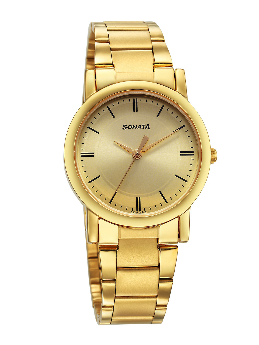 Sonata Men Classique Brass Dial & Stainless Steel Straps Analogue Watch 7987YM13W