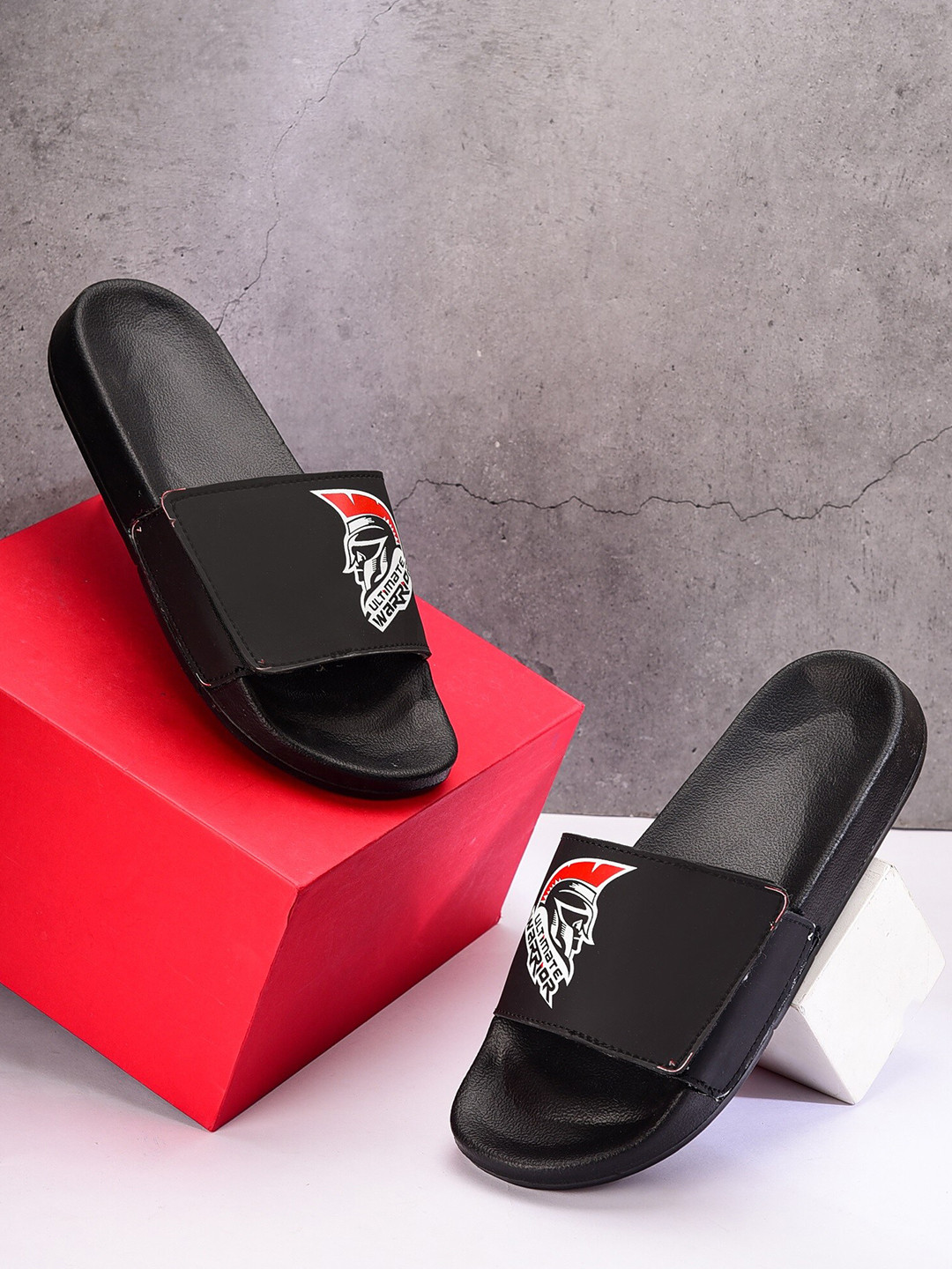 Greentech Men Starwars BB-8 droid Printed Rubber Sliders With Velcro Closure