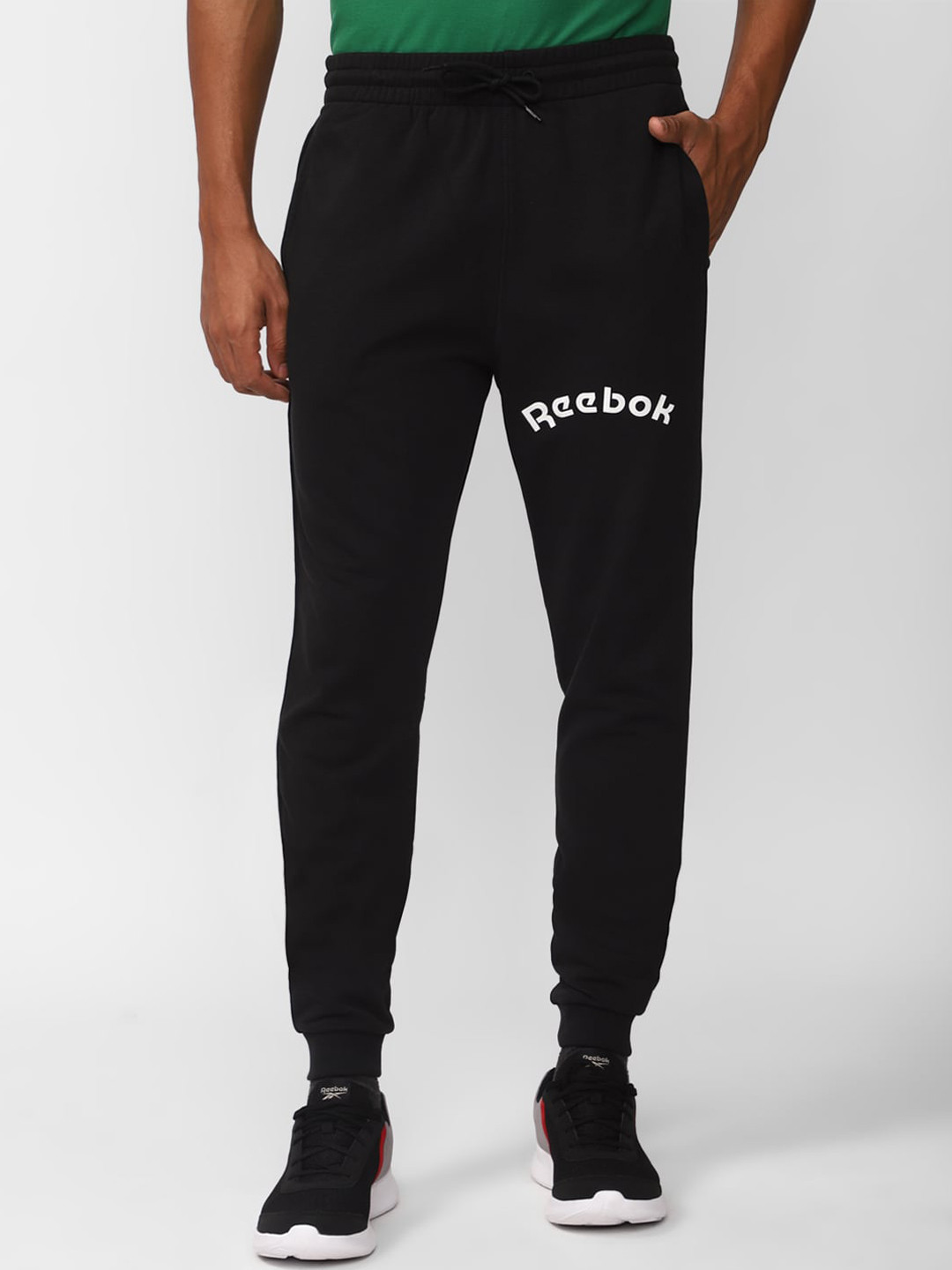 Reebok Men Ri Arch Logo Printed Pure Cotton Joggers