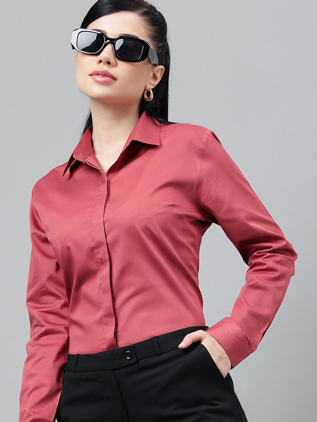 Hancock Pure Cotton Satin Smart Opaque Formal Shirt