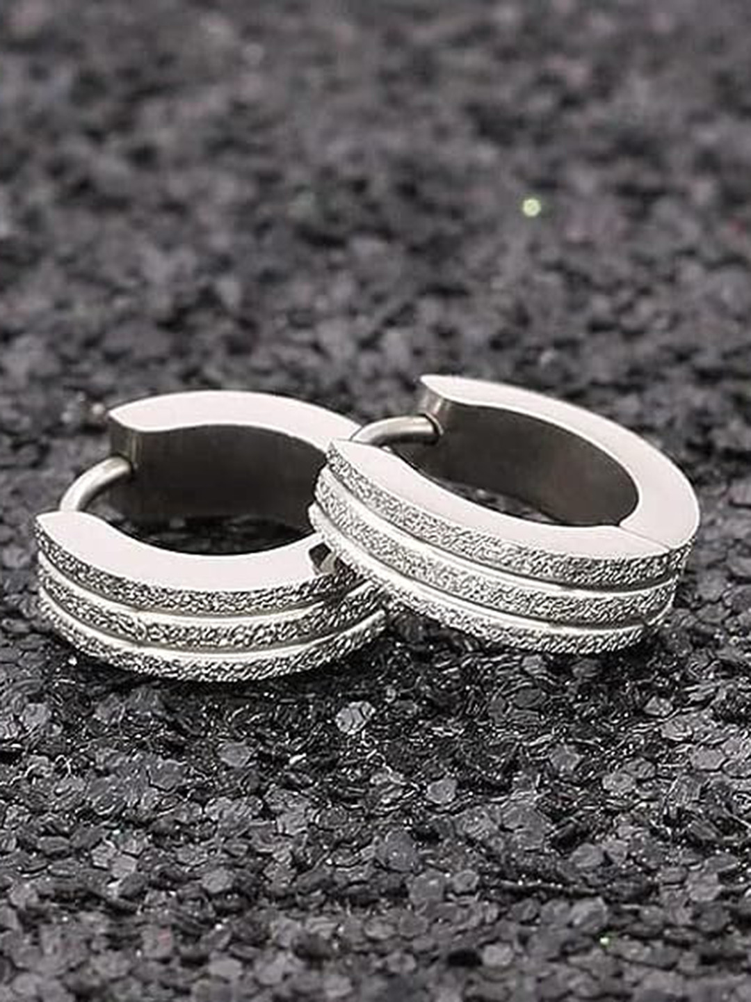 KRYSTALZ Set Of 2 Round Hoop Circular Hoop Earrings